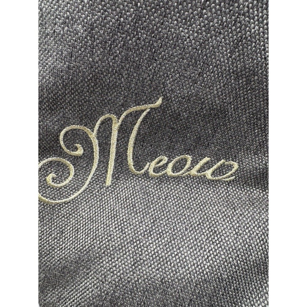 Cat Christmas Stocking‎ Faux Fur "Meow" Embroidered Bells Holiday Decor - Picture 3 of 4